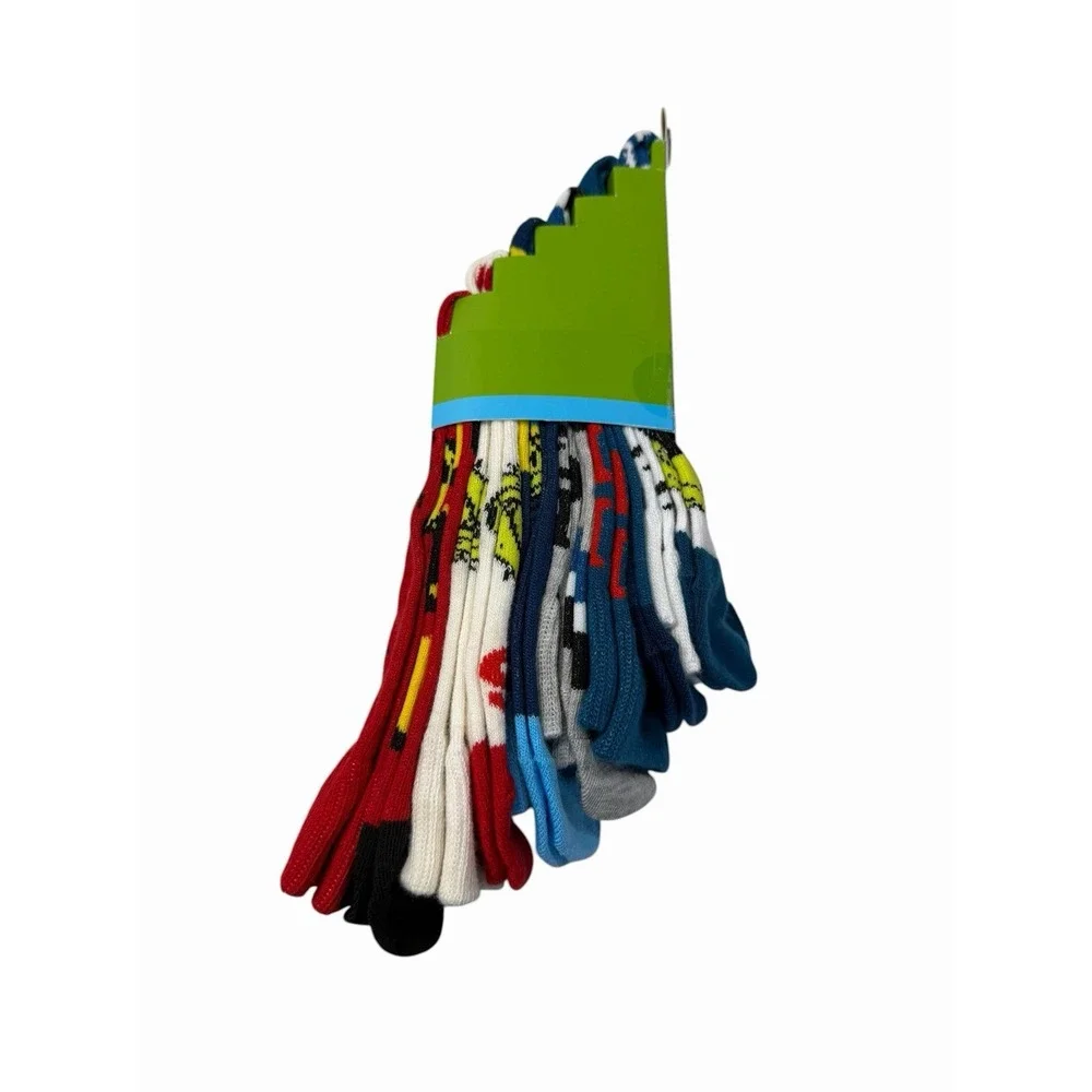 the grinch mens 6 pairs casual crew socks size 8-12 bioworld